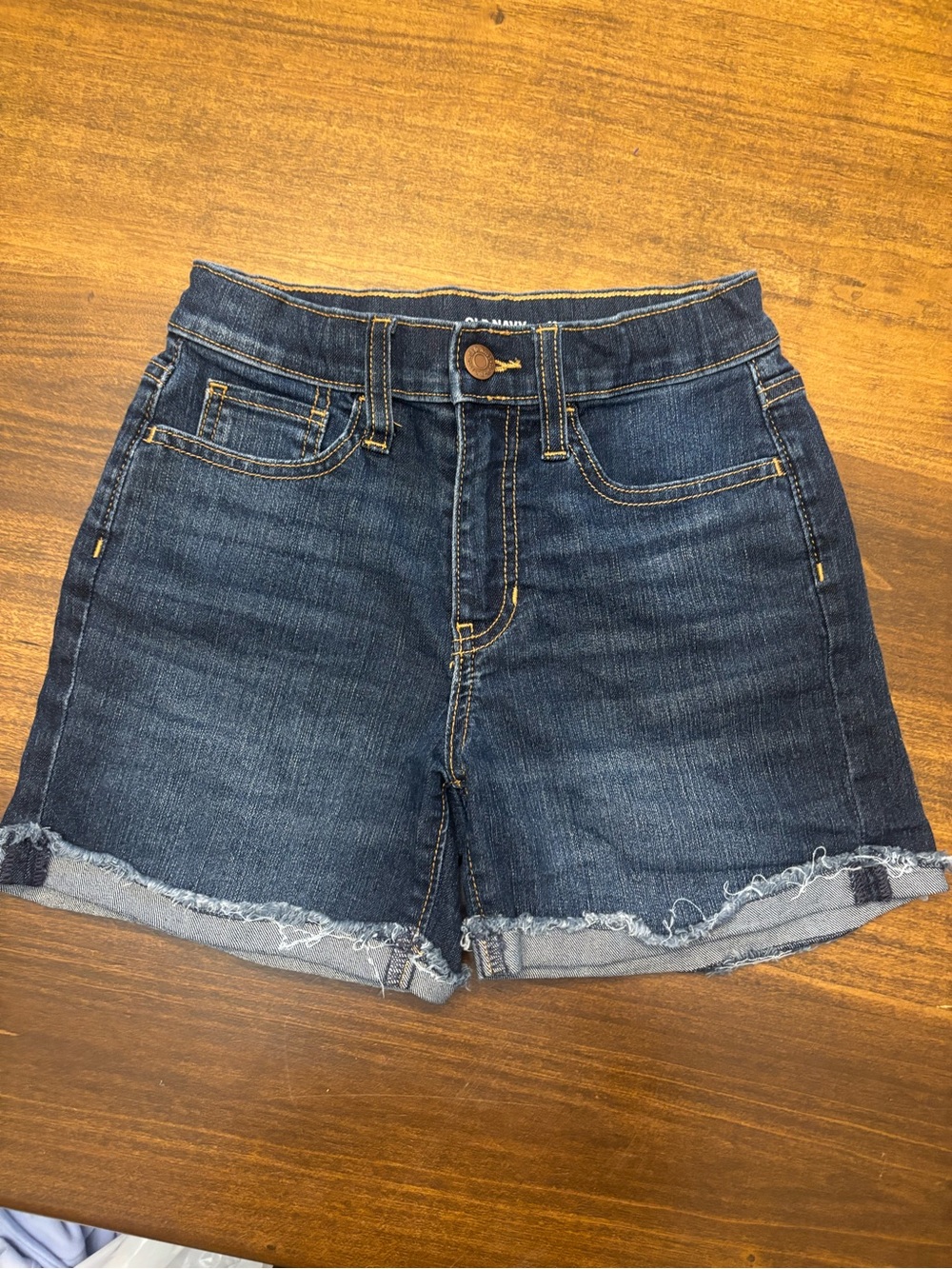 Old Navy girls size 10 Dark Blue Denim Shorts with Frayed Hem